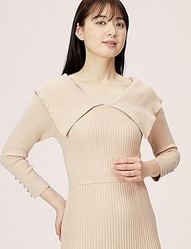 Amazon.co.jp: [リリーブラウン] タックスリーブニットワンピ